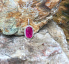 SJ1639 - Ruby with Diamond Pendant Set in 18 Karat Gold Settings