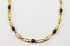 SJ1391 - Cabochon Blue Sapphire Necklace Set in 18 Karat Gold Settings