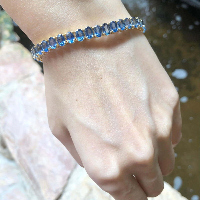 SJ6034 - Blue Sapphire Bracelet Set in 14 Karat Gold Settings
