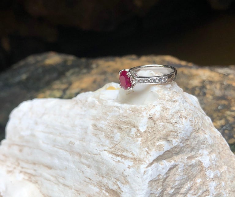 SJ1706 - Ruby with Diamond Ring Set in Platinum 950 Settings