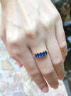 SJ3275 - Blue Sapphire with Diamond Ring Set in 18 Karat Gold Settings