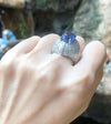 SJ2490 - GIA Certified 8cts Ceylon Blue Sapphire with Diamond Ring Set in 18K White Gold