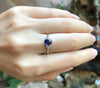 SJ1935 - Blue Sapphire with Diamond Ring Set in 18 Karat White Gold Settings