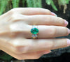 SJ1519 - Emerald with Diamond Ring Set in 18 Karat Gold Settings
