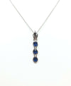 SJ2787 - Blue Sapphire with Diamond Pendant Set in 18 Karat White Gold Settings
