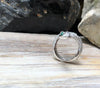 JR0904S - Diamond & Cabochon Emerald Snake Ring Set in 18 Karat White Gold Setting
