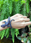 SJ2009 - Purple Sapphire, Ruby, Blue Sapphire, Diamond Lizard Bangle in 18k White Gold