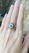 JR0214P - Blue Sapphire & Diamond Ring Set in 18 Karat Gold Setting