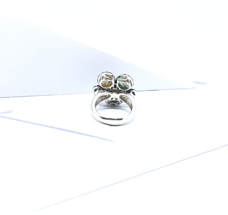 SJ3203 - Tourmaline and Pink Sapphire Ring set in Silver Settings