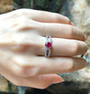 SJ6154 - Ruby with Diamond Ring Set in 18 Karat White Gold Settings