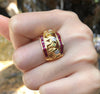 SJ6188 - Ruby with Tsavorite and Diamond Elephant Ring Set in 18 Karat Gold Settings