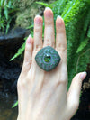SJ1806 - Jade, Green Tourmaline with Tsavorite Ring Set in 18 Karat White Gold Settings