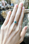 SJ2828 - Emerald with Diamond Ring Set in 18 Karat White Gold Settings