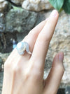 SJ1337 - South Sea Pearl with Diamond Ring Set in 18 Karat White Gold Settings