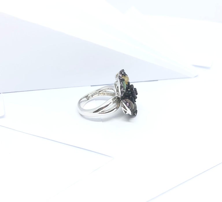SJ3203 - Tourmaline and Pink Sapphire Ring set in Silver Settings