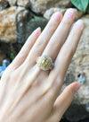 JR0303P - Yellow Sapphire & Diamond Ring Set in 18 Karat White Gold Setting