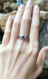 SJ1927 - Blue Sapphire with Diamond Ring Set in 18 Karat White Gold Settings