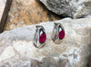 SJ1966 - Ruby Earrings Set in 18 Karat White Gold Settings