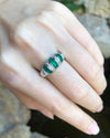 SJ1930 - Emerald with Diamond Ring Set in 18 Karat White Gold Settings