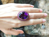 SJ2771 - Amethyst with Pink Sapphire Ring Set in 18 Karat Rose Gold Settings