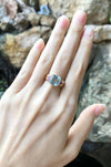 SJ2693 - Aquamarine with Pink Sapphire Ring Set in 18 Karat Gold Settings