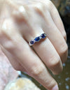 SJ1492 - Blue Sapphire with Diamond Ring Set in 18 Karat White Gold Settings