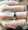 SJ1914 - Blue Sapphire with Diamond Ring Set in 18 Karat White Gold Settings