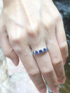SJ3271 - Blue Sapphire with Diamond Ring Set in 18 Karat White Gold Settings