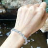 SJ2905 - Aquamarine with White Sapphire Bracelet Set in 18 Karat White Gold Settings