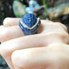SJ2508 - Blue Sapphire with Diamond Ring Set in 18 Karat Gold Settings