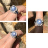 SJ3004 - Blue Star Sapphire, Blue Sapphire with Diamond Ring in 18 Karat Gold Setting