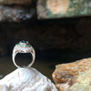 SJ6248 - Marquise Blue Sapphire, Tsavorite, Diamond 1.24 Carat Ring in 18K Gold Settings