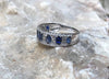 SJ1710 - Blue Sapphire with Diamond Ring Set in 18 Karat White Gold Settings