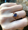 SJ1540 - Blue Sapphire Ring Set in 18 Karat Rose Gold Settings