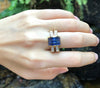SJ1551 - Blue Sapphire with Diamond Ring Set in 18 Karat Gold Settings