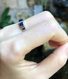 SJ1926 - Blue Sapphire 0.83 Carat with Diamond 0.07 Carat Ring Set in 18 Karat White Gold