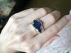 SJ1517 - Blue Sapphire with Diamond Ring Set in 18 Karat Gold Settings
