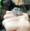 SJ2267 - Aquamarine with Diamond Ring Set in 18 Karat White Gold Settings