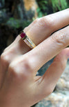 SJ1526 - Ruby with Diamond Ring Set in 18 Karat Gold Settings