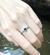 SJ2732 - Blue Sapphire with Diamond Ring Set in 18 Karat White Gold Settings