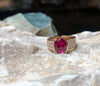 SJ2465 - Ruby 3.20 Carat with Diamond 0.58 Carat Ring Set in 18 Karat Pink Gold Settings