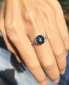 JR0001O - Blue Star Sapphire & Diamond Ring Set 18 Karat Gold Setting