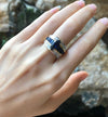 SJ1606 - Blue Sapphire with Diamond and Blue Sapphire Ring Set in 18 Karat Gold Settings