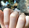SJ1566 - Heart Shape Green Sapphire with Diamond Ring Set in 18 Karat White Gold Settings