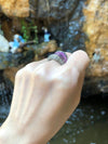 SJ2186 - Pink Sapphire with Brown Diamond Ring Set in 18 Karat White Gold Settings