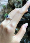 SJ1952 - Blue Sapphire with Diamond Ring Set in 18 Karat White Gold Settings