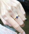 JR0460R - Blue Sapphire & Diamond Ring Set in 18 Karat Gold Setting