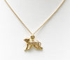 SJ6128 - Brown Diamond with Blue Sapphire Monkey Chinese Zodiac Pendant in 18 Karat Gold
