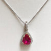 SJ6211 - Ruby with Diamond Pendant Set in 18 Karat White Gold Settings