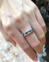 SJ2789 - Blue Sapphire Ring Set in 18 Karat White Gold Settings